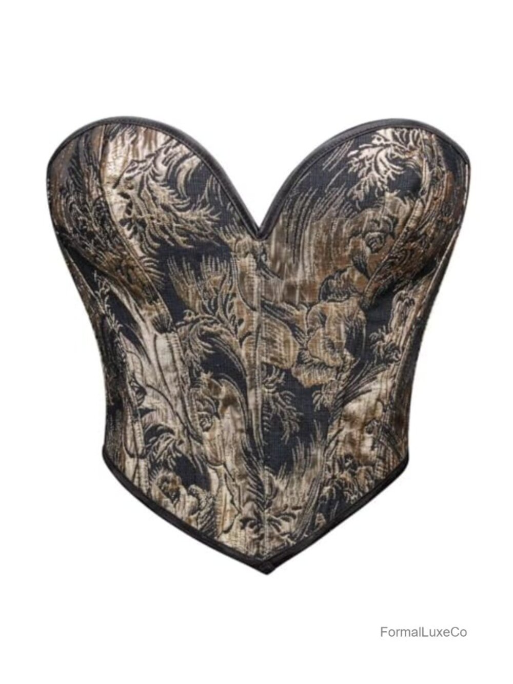 Vintage Gothic Floral Print Overbust Corset Top Women Lace Up Bustier